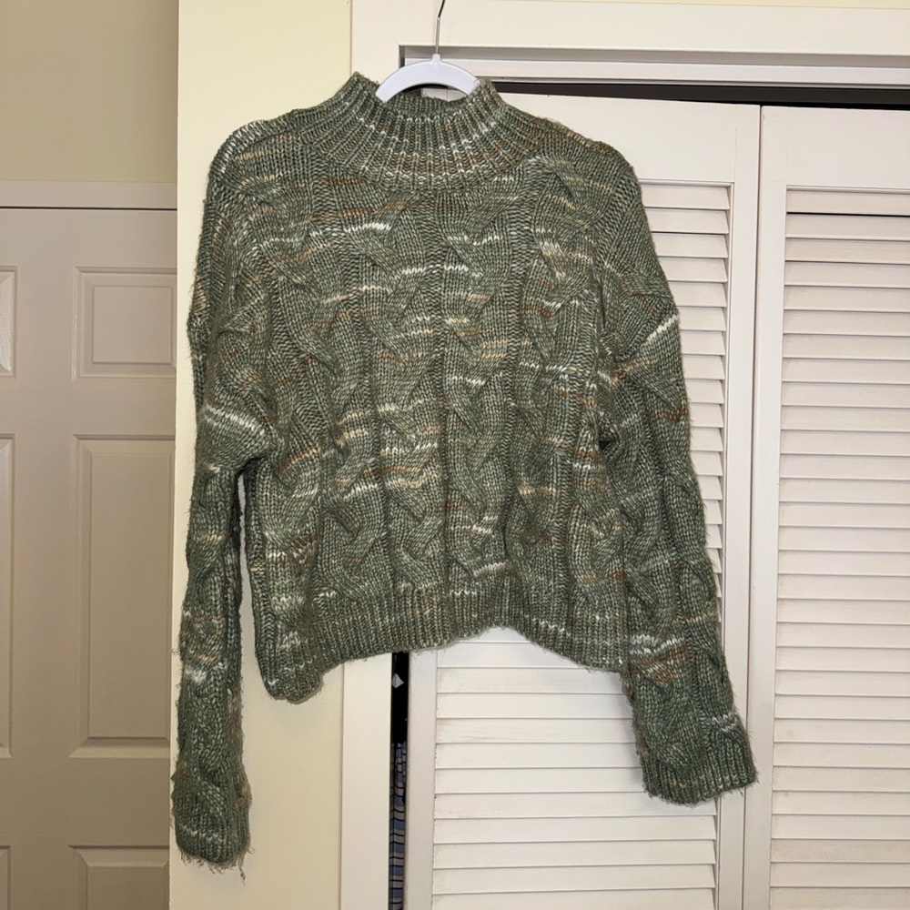 a.n.a Olive Green Cowl Neck Sweater
